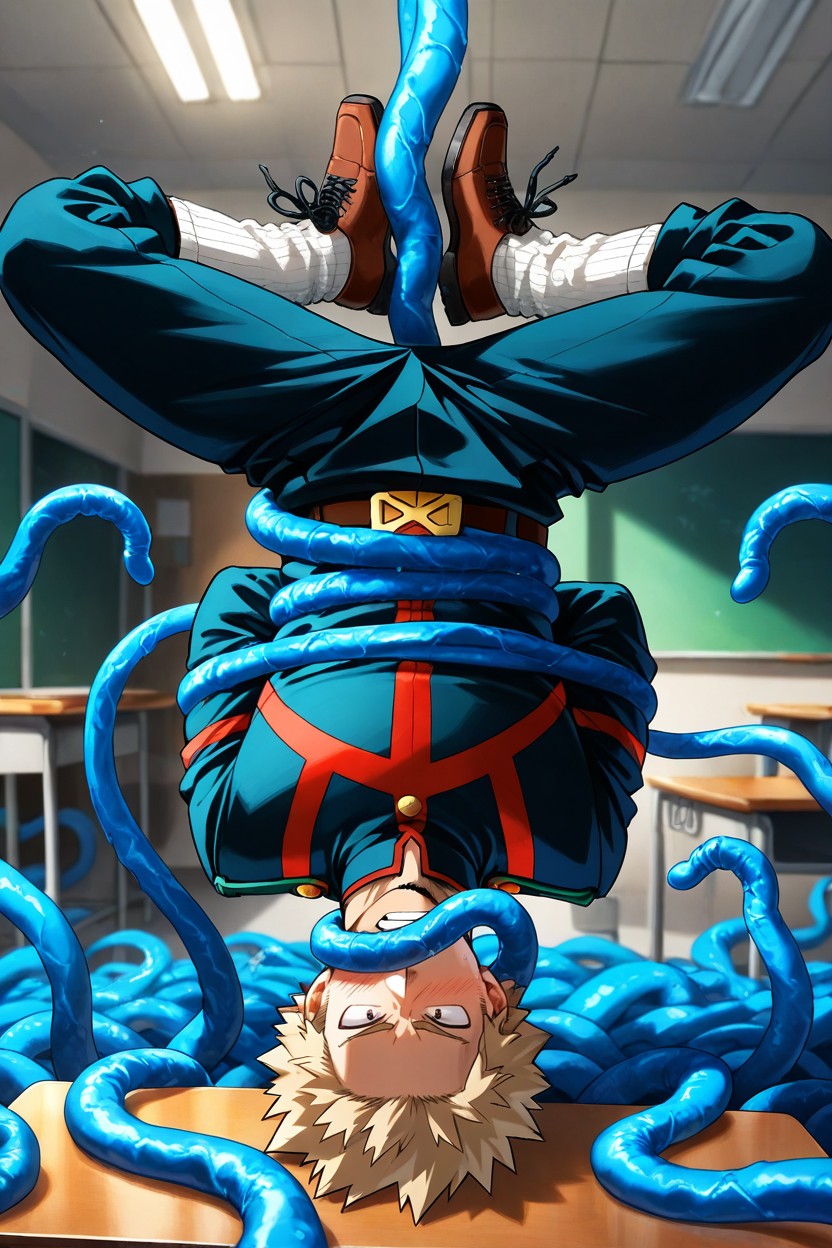My Hero Academia Highs Uniform, Realistic Lighting, Blonde Hair 게이 AI 포르노