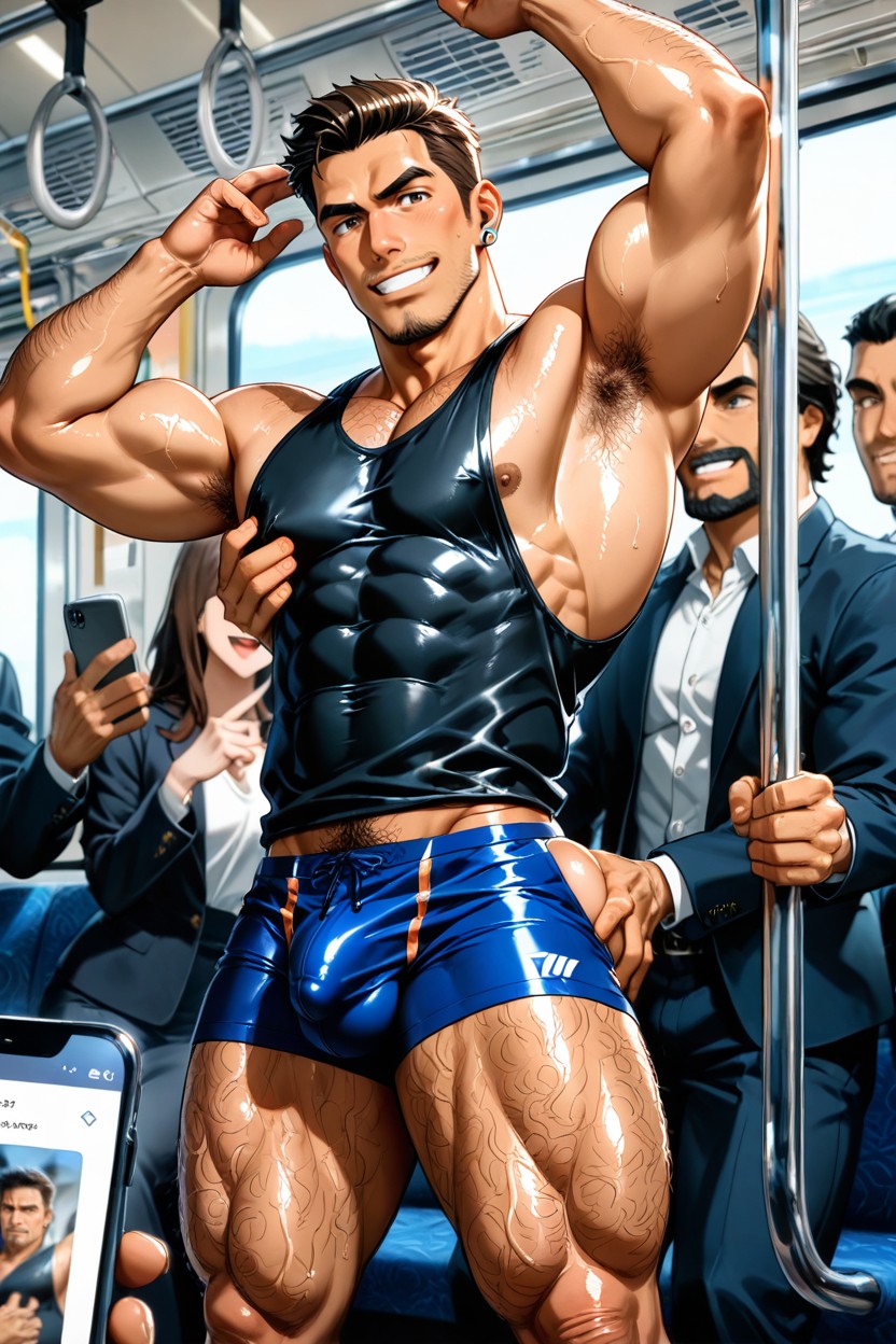 Hairy Armpit Dark Brown Hair, Glistening Skin, 20+ AI同性戀黃片