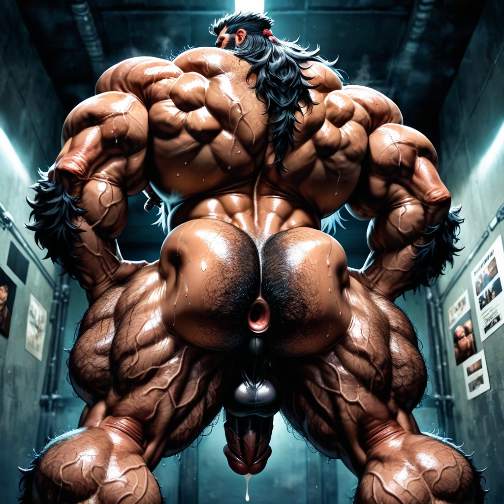 Showing Back, Long Beard, Face Visible 게이 AI 야짤