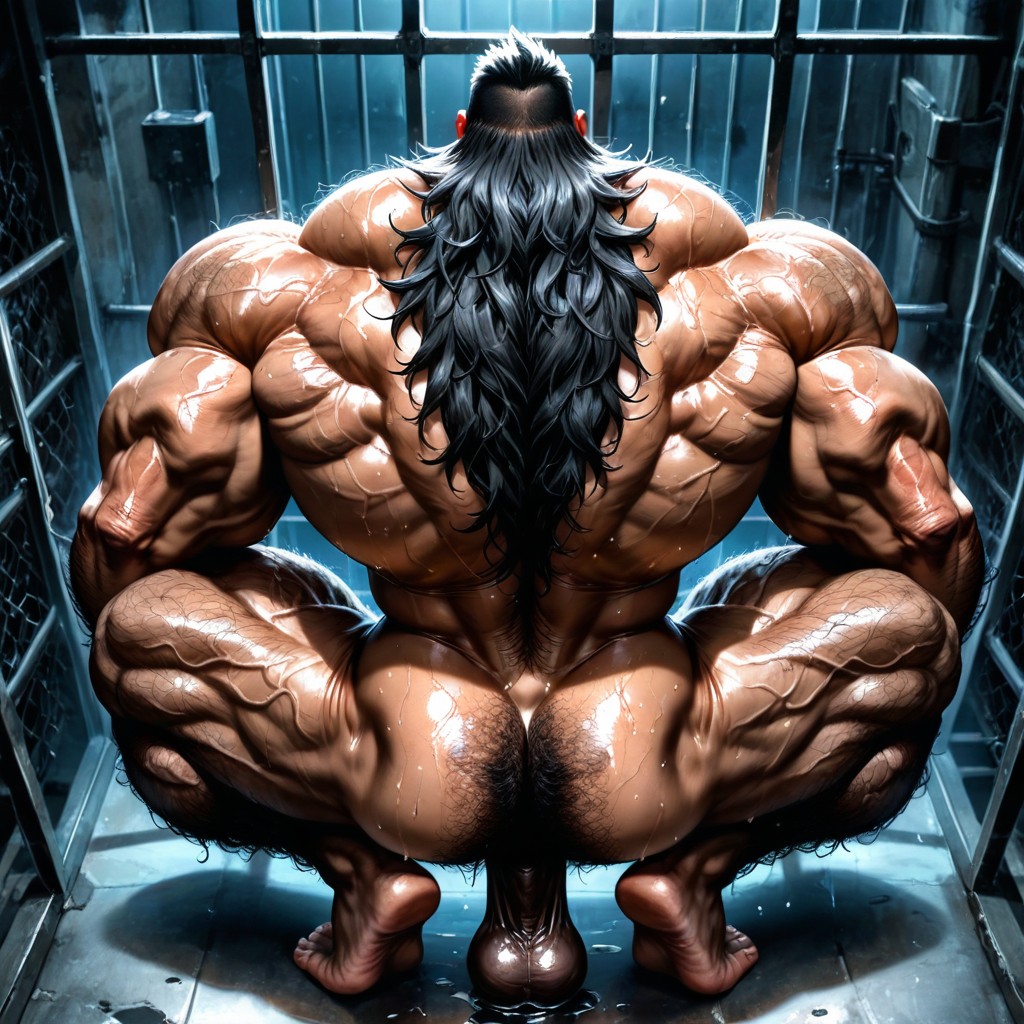 Brute Warrior, Dark Tanned Skin, Black Hair 게이 AI 포르노