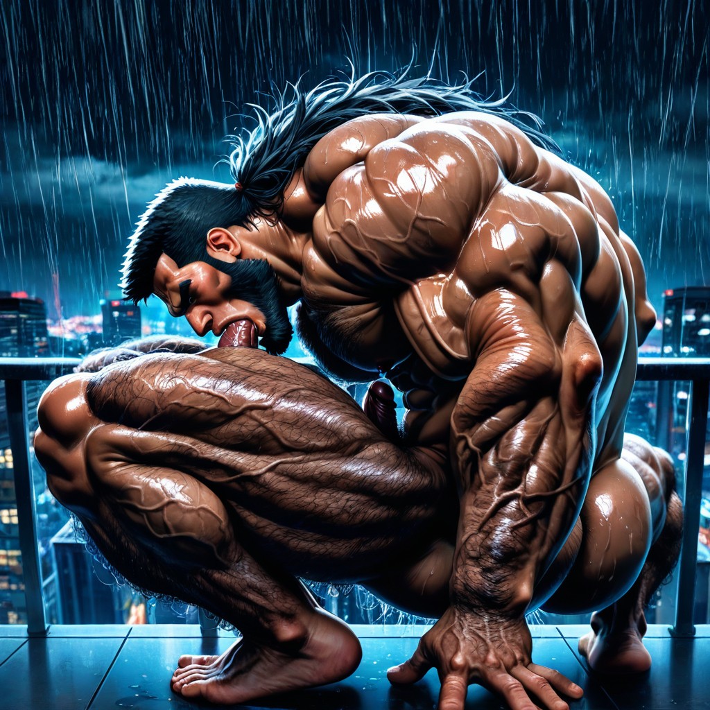 Extreme Hairy Chest, Hyper Hairy Body, Sweat Dripping From Face AI同性戀黃片