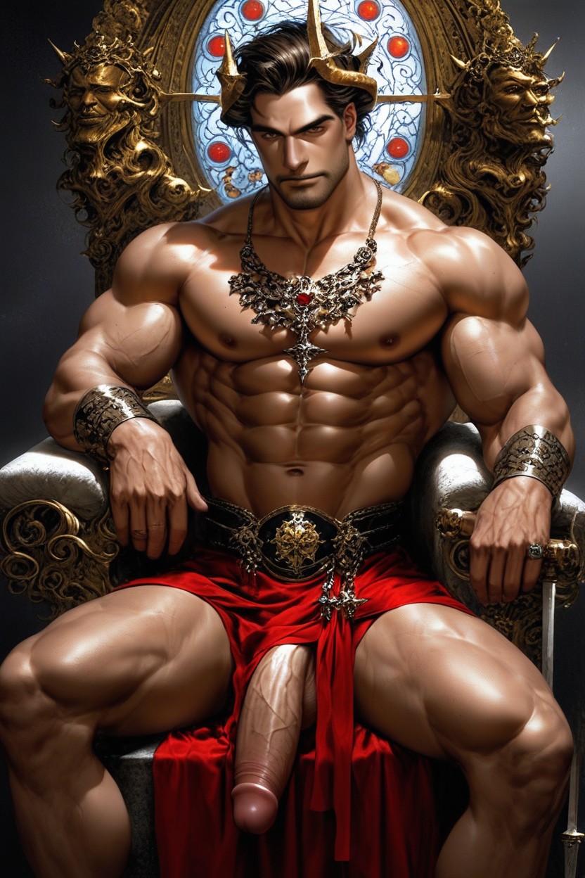 Subtle Black Shadows Lighting Dramatic Chiaroscuro, Masculine Beauty, Sensual Male Figure A Muscular Man With Rounded AI Gay Porn