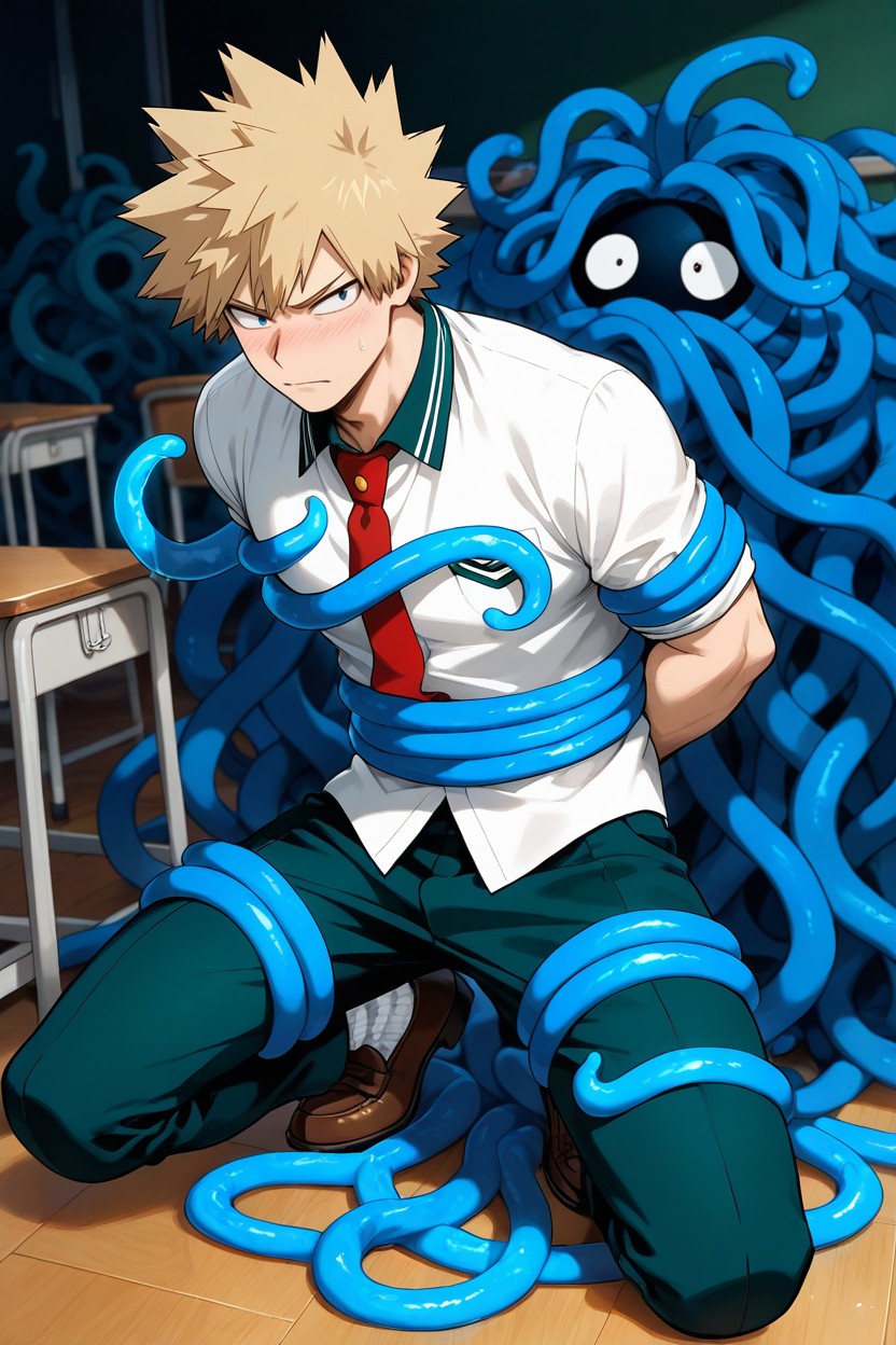 Realistic Lighting, Squatting, Bakugo From My Hero Academia AI同性恋黄片