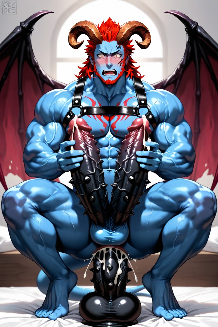 Demon Wings, Two Cocks, 赤裸裸 AI同性恋黄片