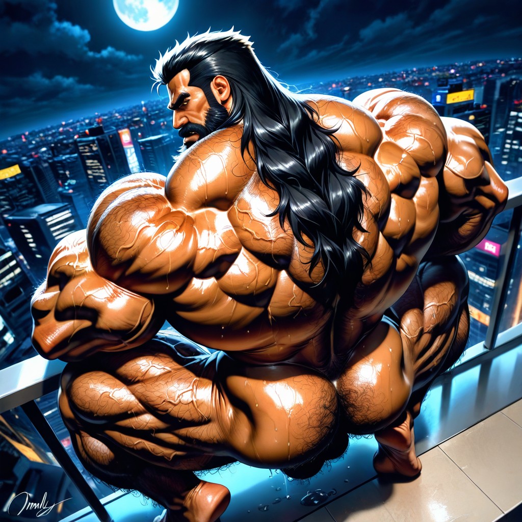 Hyper Muscles, Gloomy Atmosphere, Balls Bigger Than Head Porno gay IA