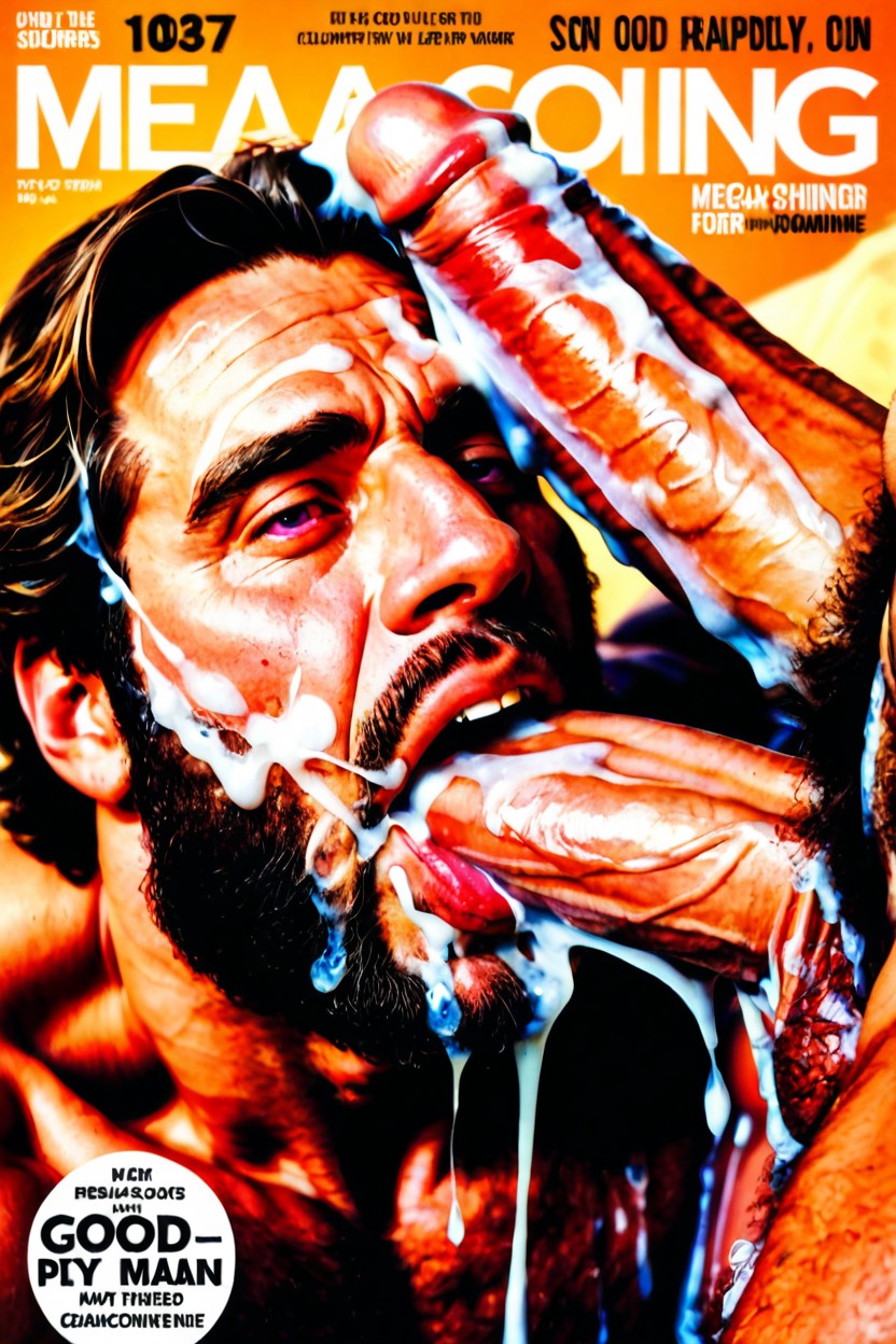Close Up, Magazine Cover, Gigantic Mega Cock AI Gay Porn