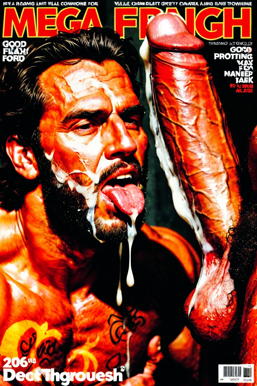 Cum All Over Face, Well Designed Magazine Cover, Hyper Excessive Cum ゲイAIポルノ