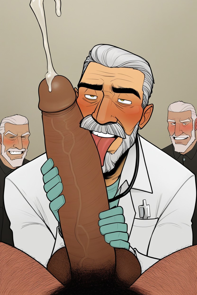 陰毛, Stroking Huge Hyper Cock, 寄り目 ゲイAIポルノ