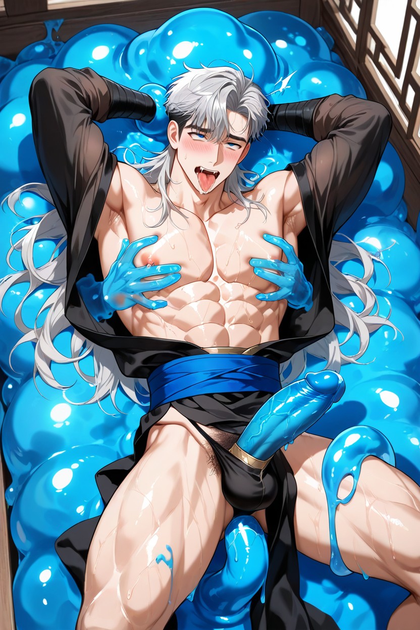 Outdoor, Slime Game Playing With His Nipples, アヘ顔 ゲイAIポルノ