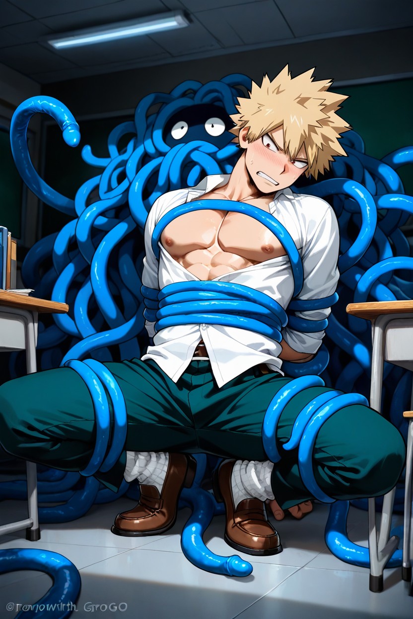 Spacious, Long White Slouch Socks, Bakugo From My Hero Academia Porno gay IA