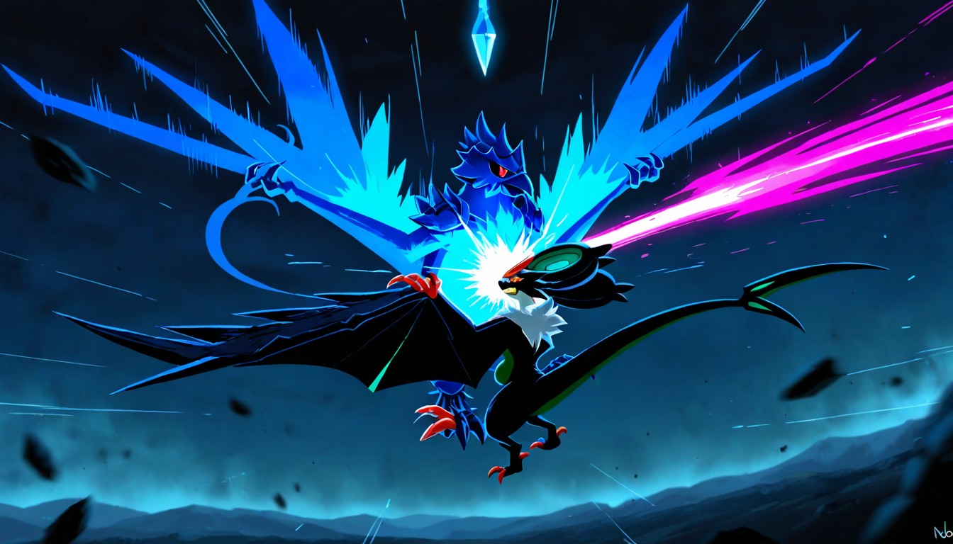 Full-body Shot, Two Pokemon, Wings Tucked Back For Aerodynamic Impact AI同性戀黃片