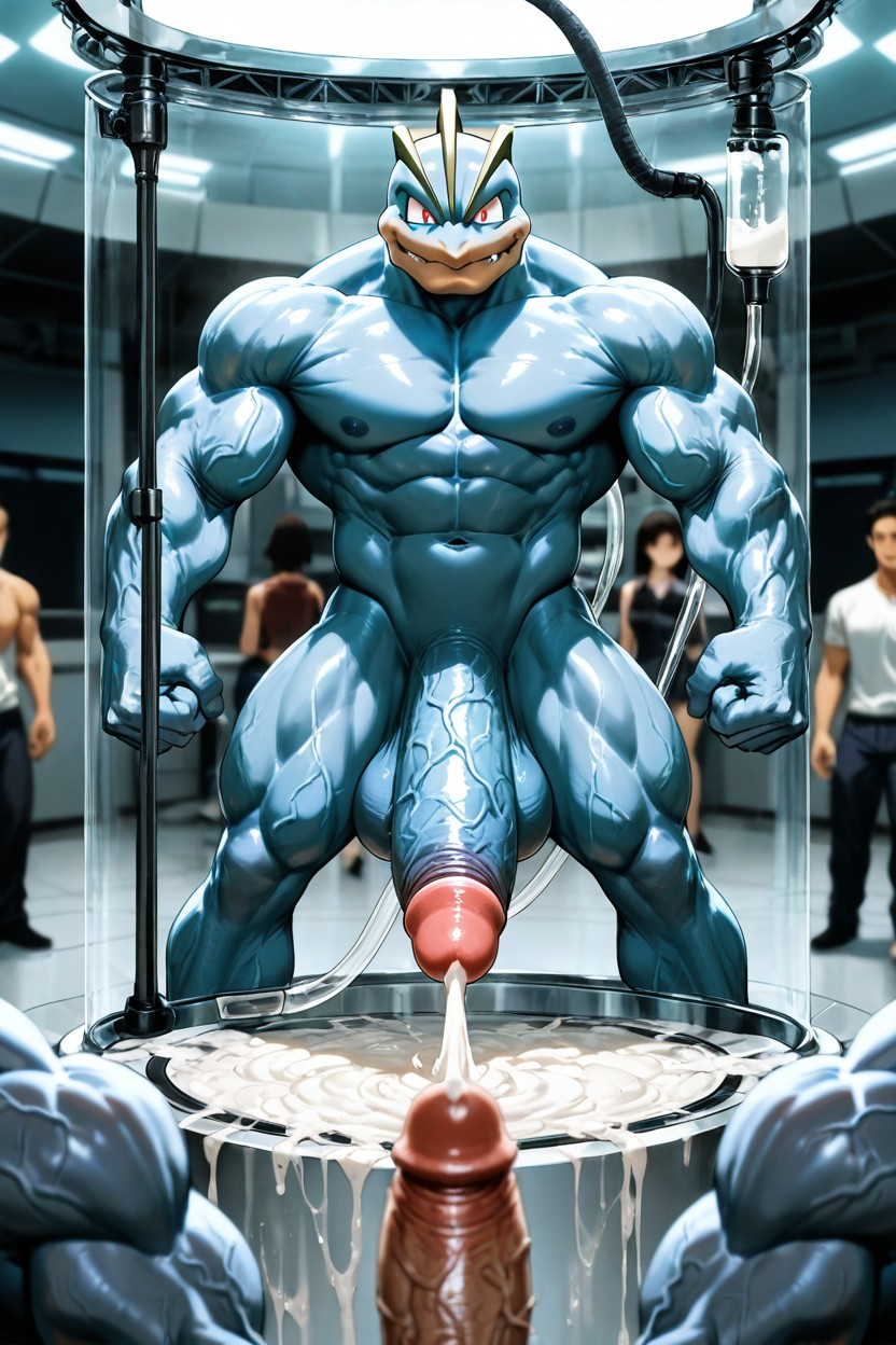 Machoke, 페니스 펌프, Massive Cum Burst 게이 AI 포르노