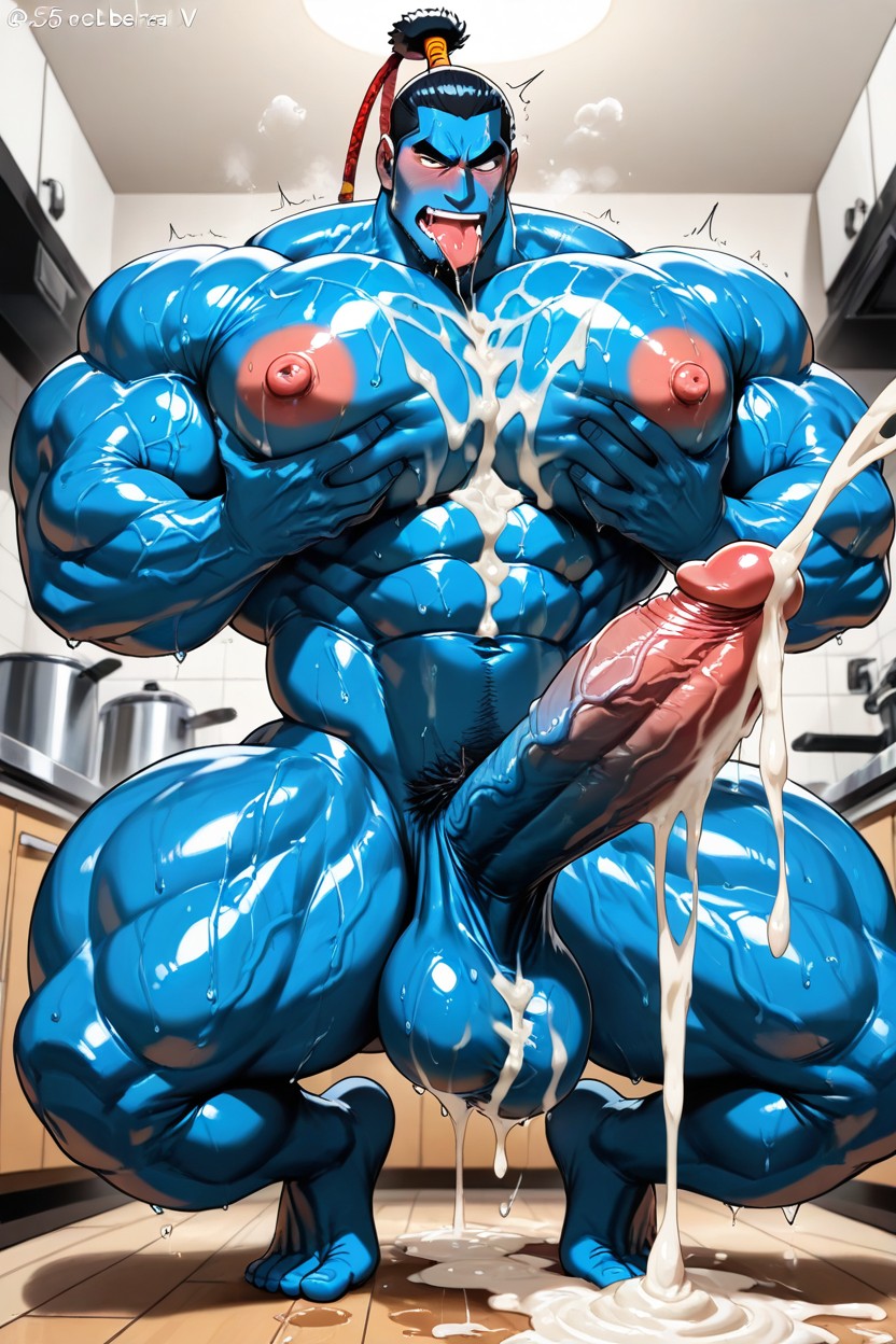 Thick Cum, Very Sweaty Body, Cum On Chest AI同性戀黃片