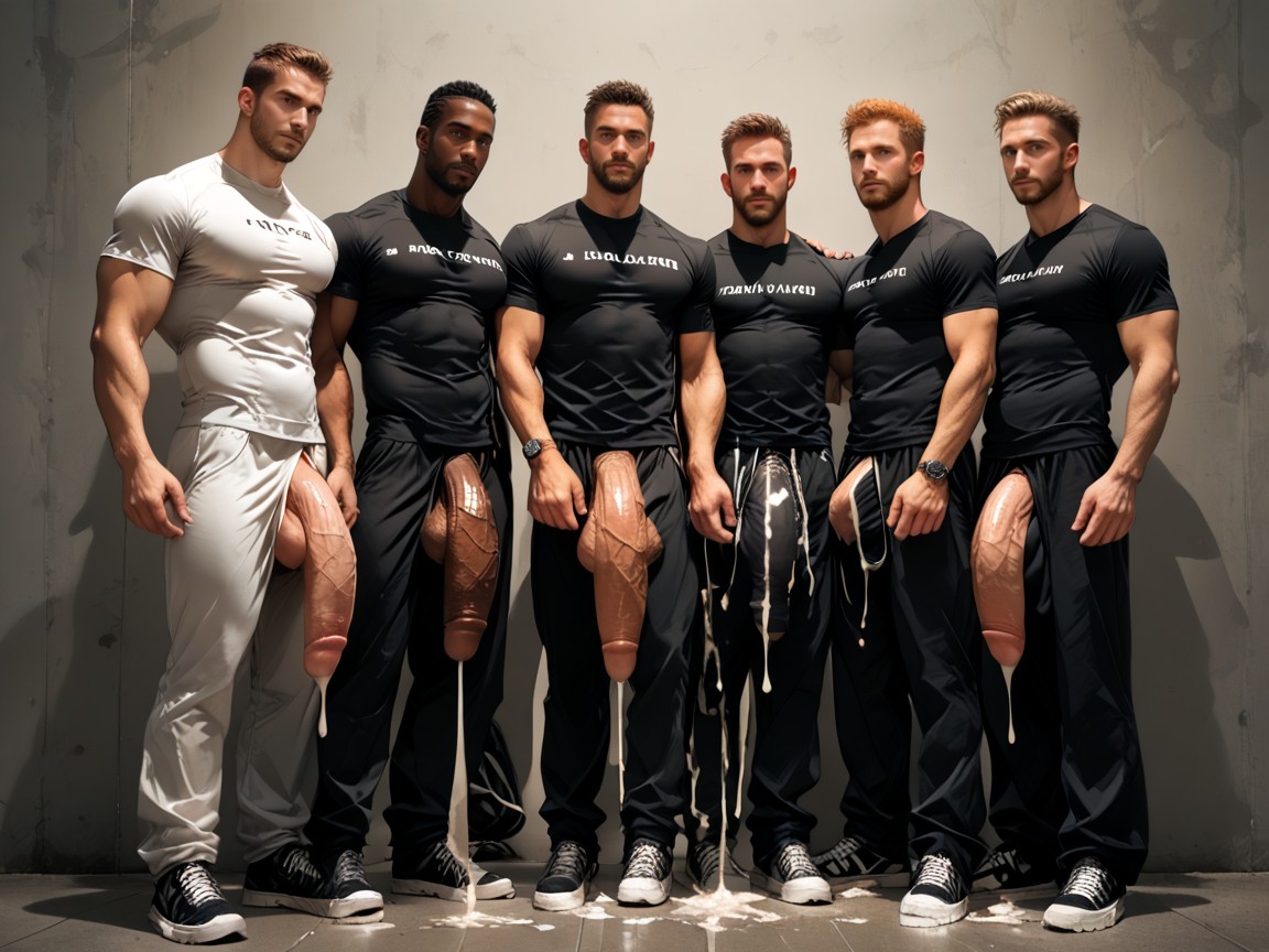 Males Only, Correct Anatomy, Large Group Of Handsome Men Facing The Viewer AI同性恋黄片