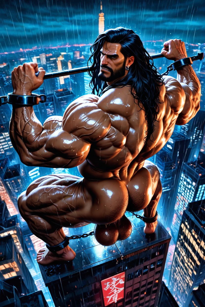 Naked, Caveman, Monster Neck AI Gay Porn