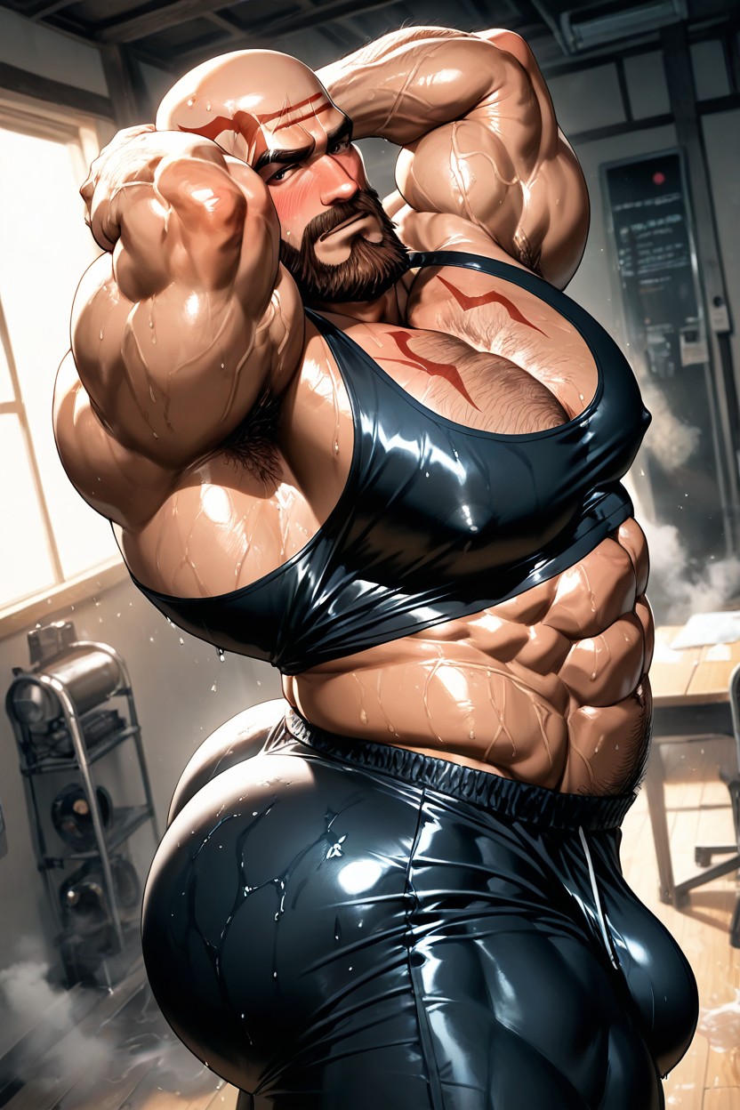 Volumetric Lighting, Large Build, Grey Translucent High-elastic Crop Top AI Gay Porn