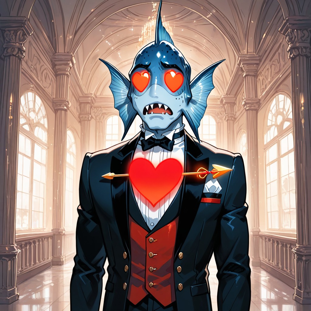 Inside Ancient Vampire Castle, Fantasy Romance Art, Vampire Anthrofish AI Gay Porn