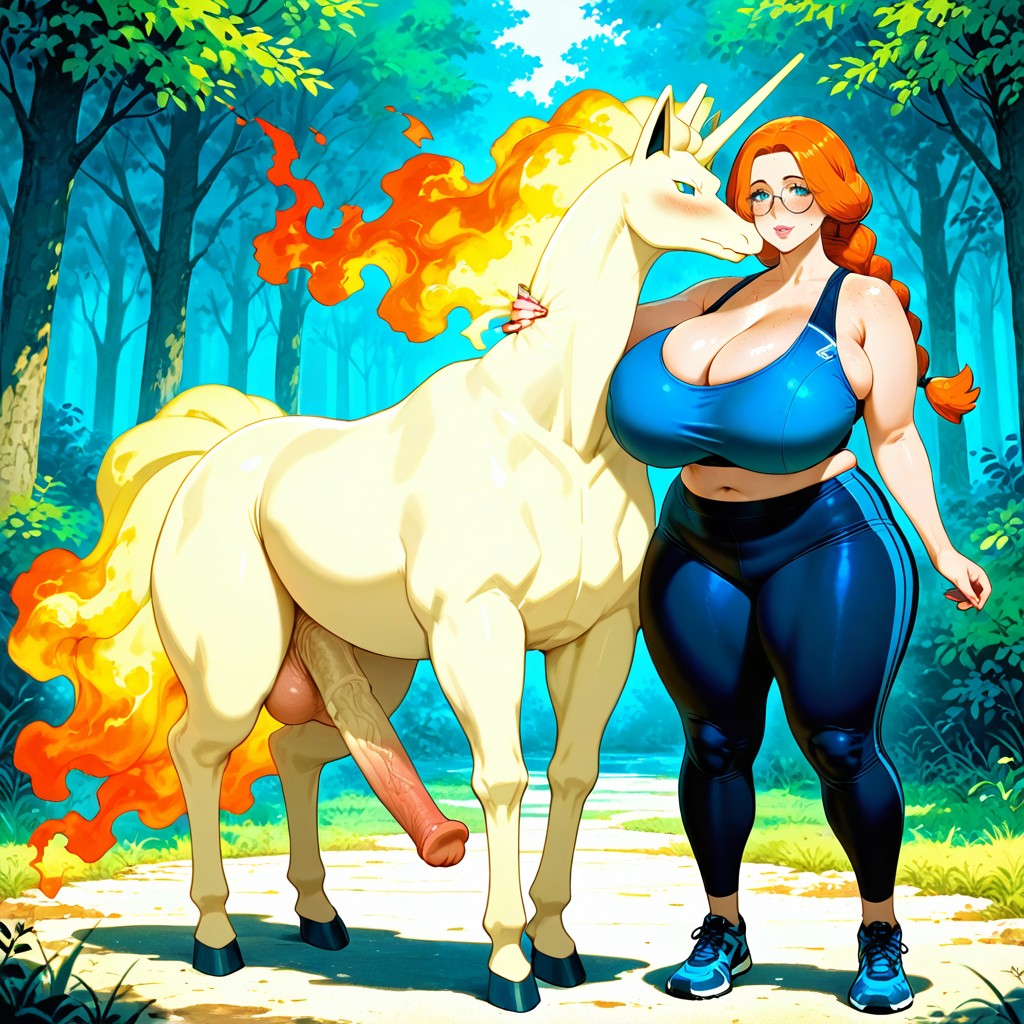 Gigantic Penis, Laughing, Long Ginger Braid AI Gay Porn