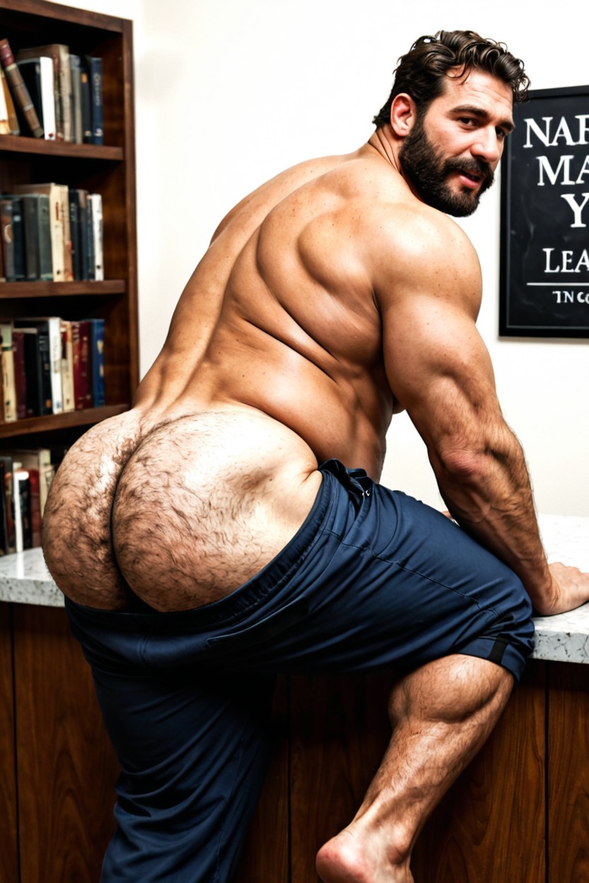 1 Person, Huge Muscle Bubble Butt, Obese Muscular Man AI Gay Porn