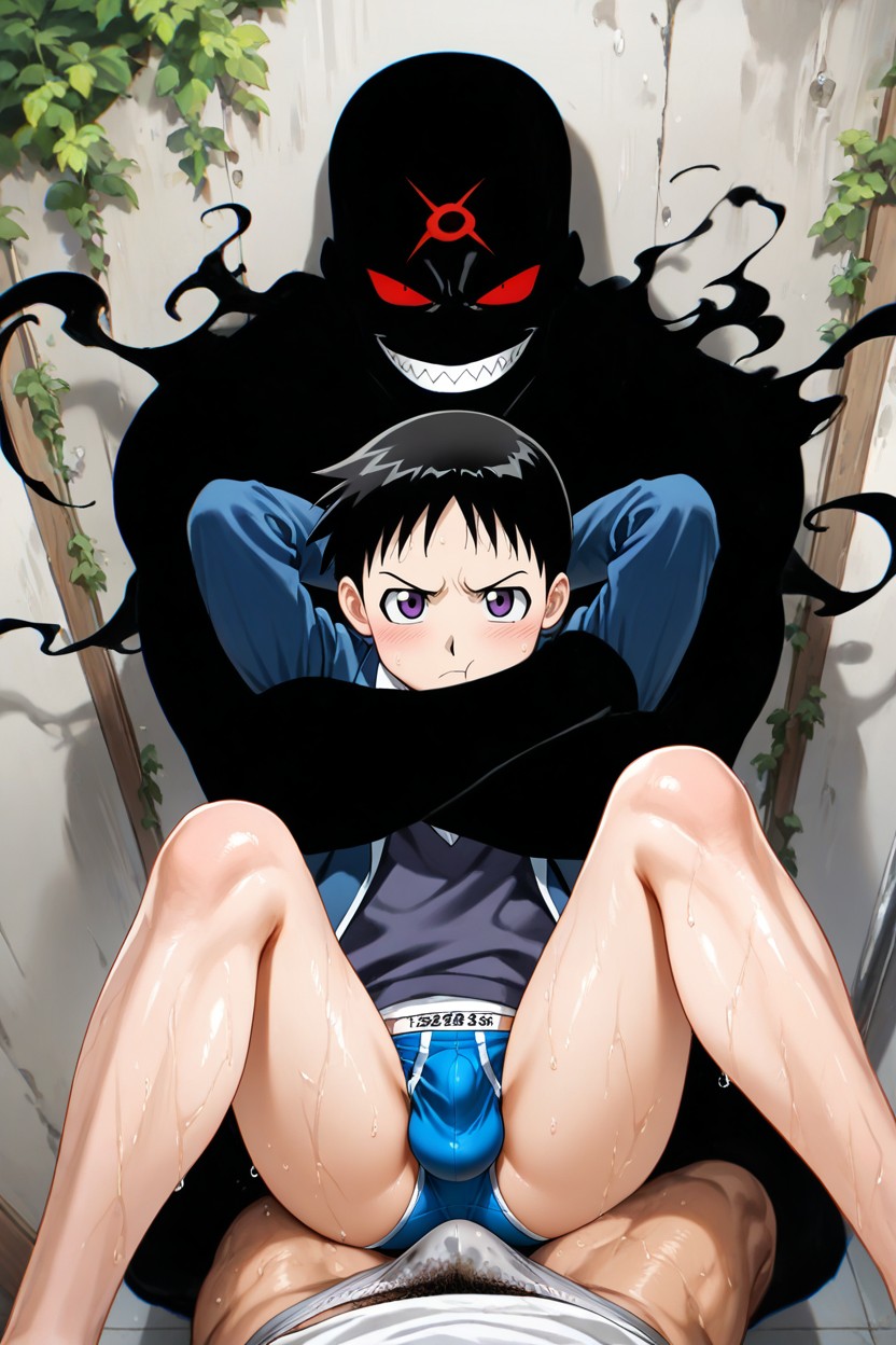 Edward Elrich, Wraps Leg Around Waist, Arms Are Up AI Gay Porn