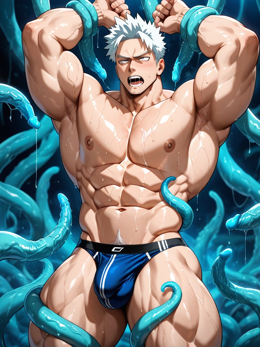 25+, Masculine, White Hair AI Gay Porn