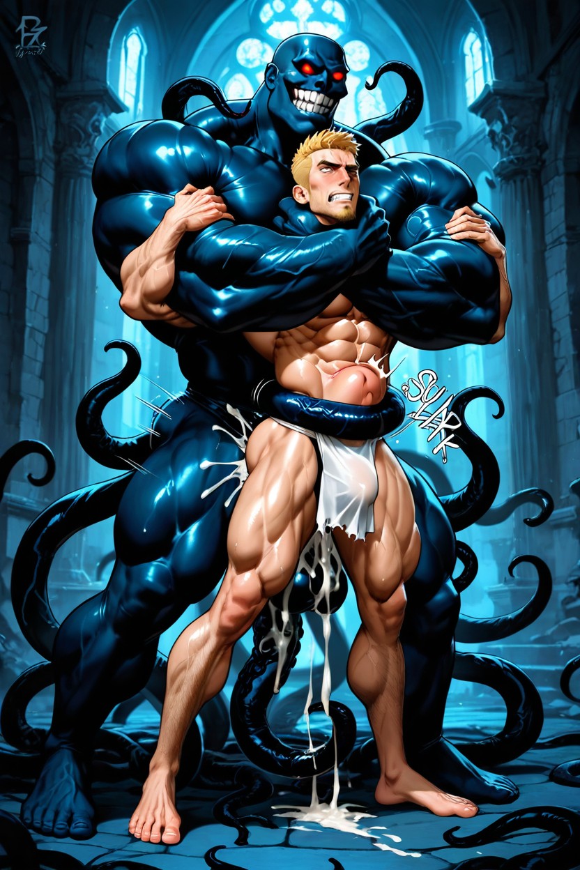 Inflated Stomach, Torn Clothes, Sound Effects AI Gay Porn