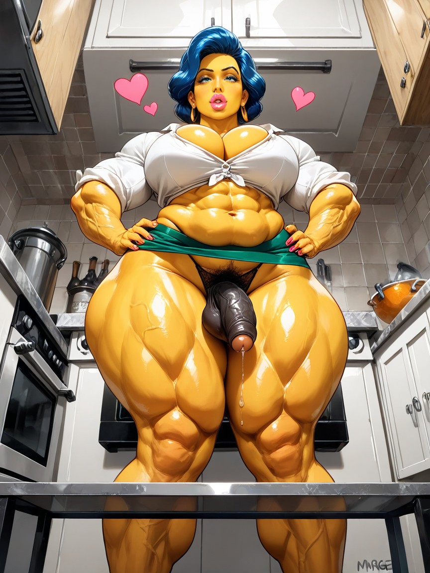 Muscular Arms, Amazon Body, Heart-shaped Hair-clip AI Gay Porn
