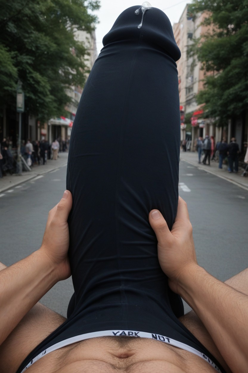Pov, Bulge Fully Covered By Underwear, Underwear Fabric Straining From Gigantic Boner AI Gay Porn
