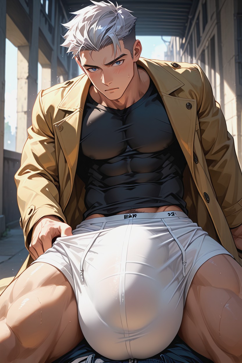 Solo Male, In Public, Massive AI Gay Porn