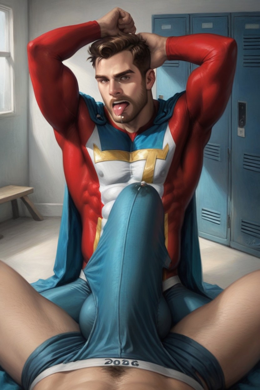 Form Fitting Clothes, Many People Around, Voyeur AI Gay Porn