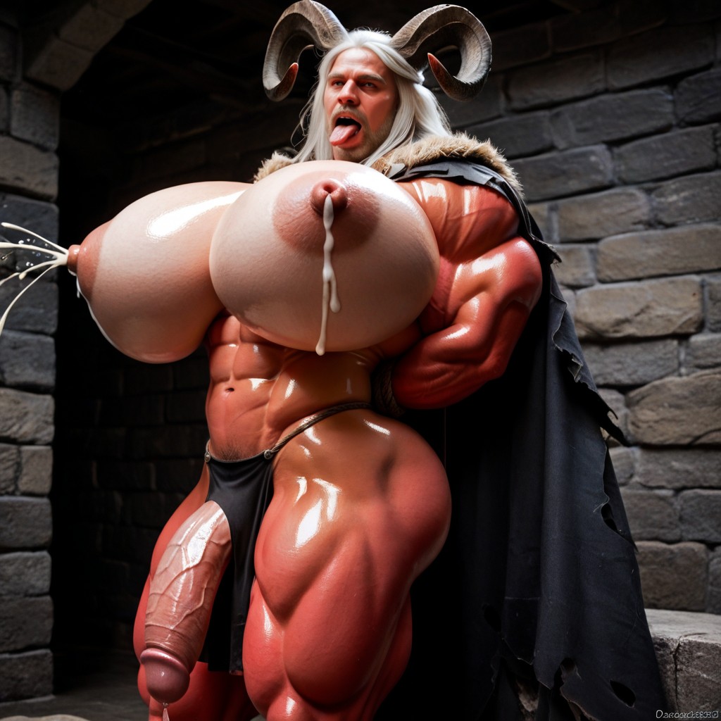 Wide Angle, Extremely Large Ass, Arms Behind Back AI Gay Porn