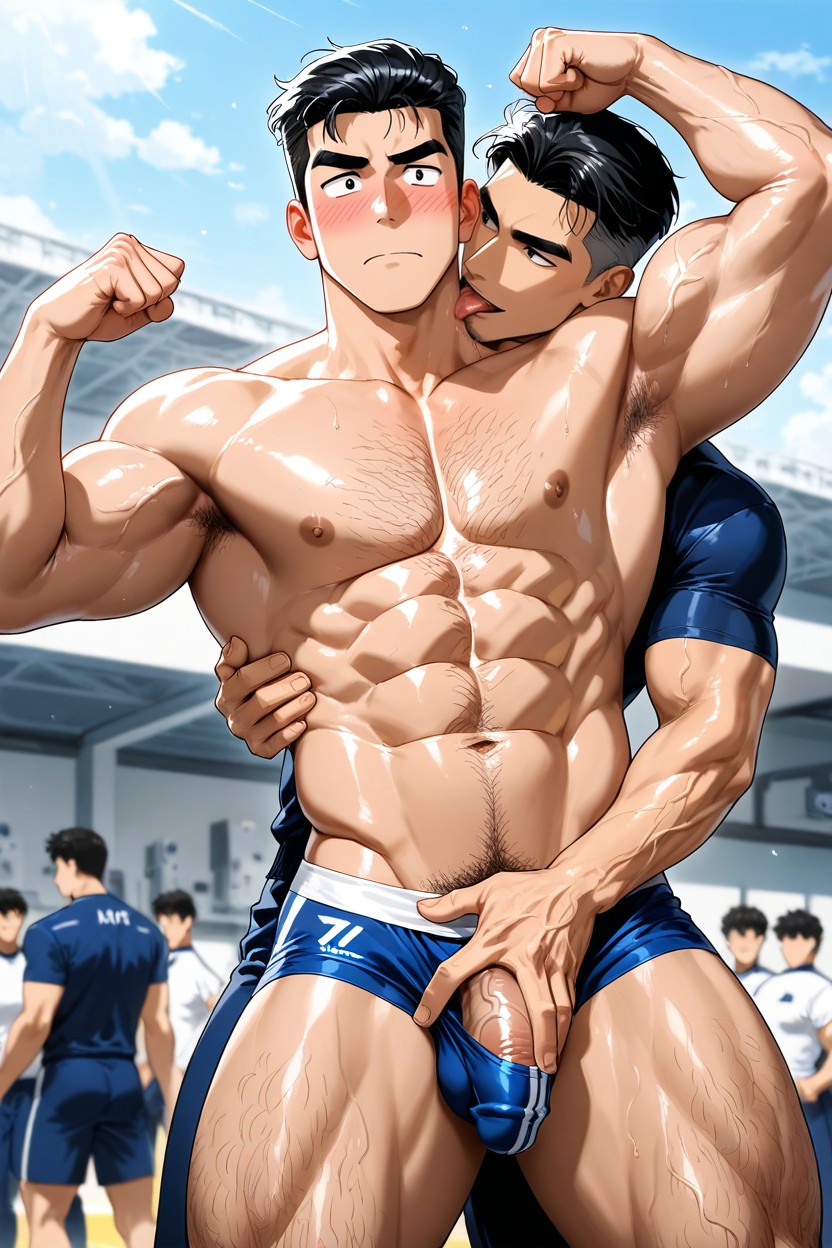 Only Masculine Men, Two Gay Men, At The Gym Porno gay IA