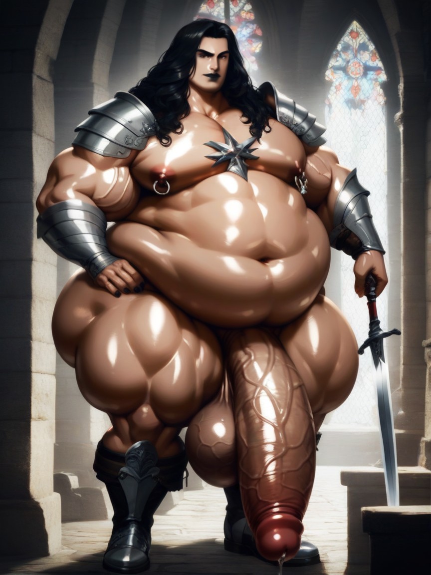 Armor Gloves, Shiny Skin, Medieval Castle Dungeon AI Gay Porn