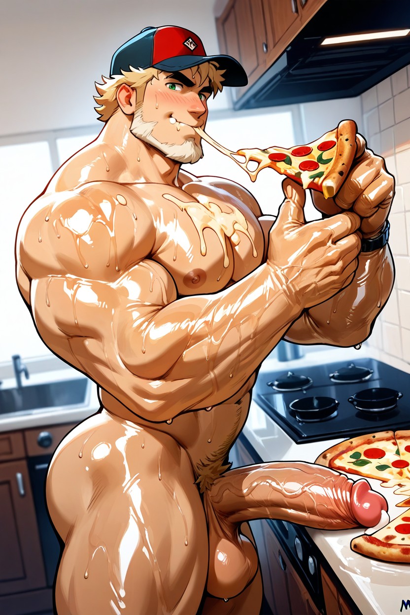 Sweating, Baseball Cap, Dross AI Gay Porn