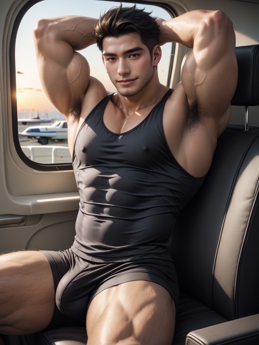 Detailed Leg Hair, 18+, Slight Smile AI Gay Porn