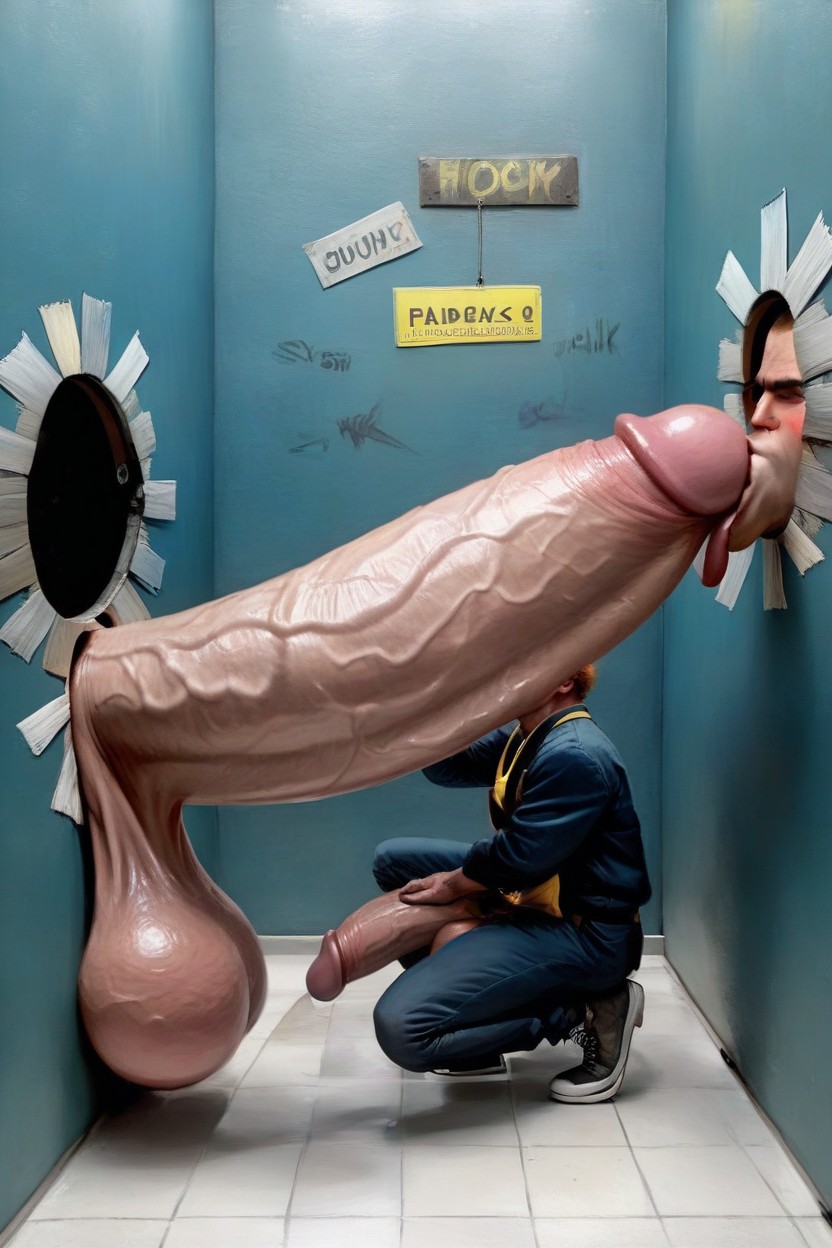 Mall, Only Penis In Image, Massive Enormous Giant Hyper Cock AI Gay Porn