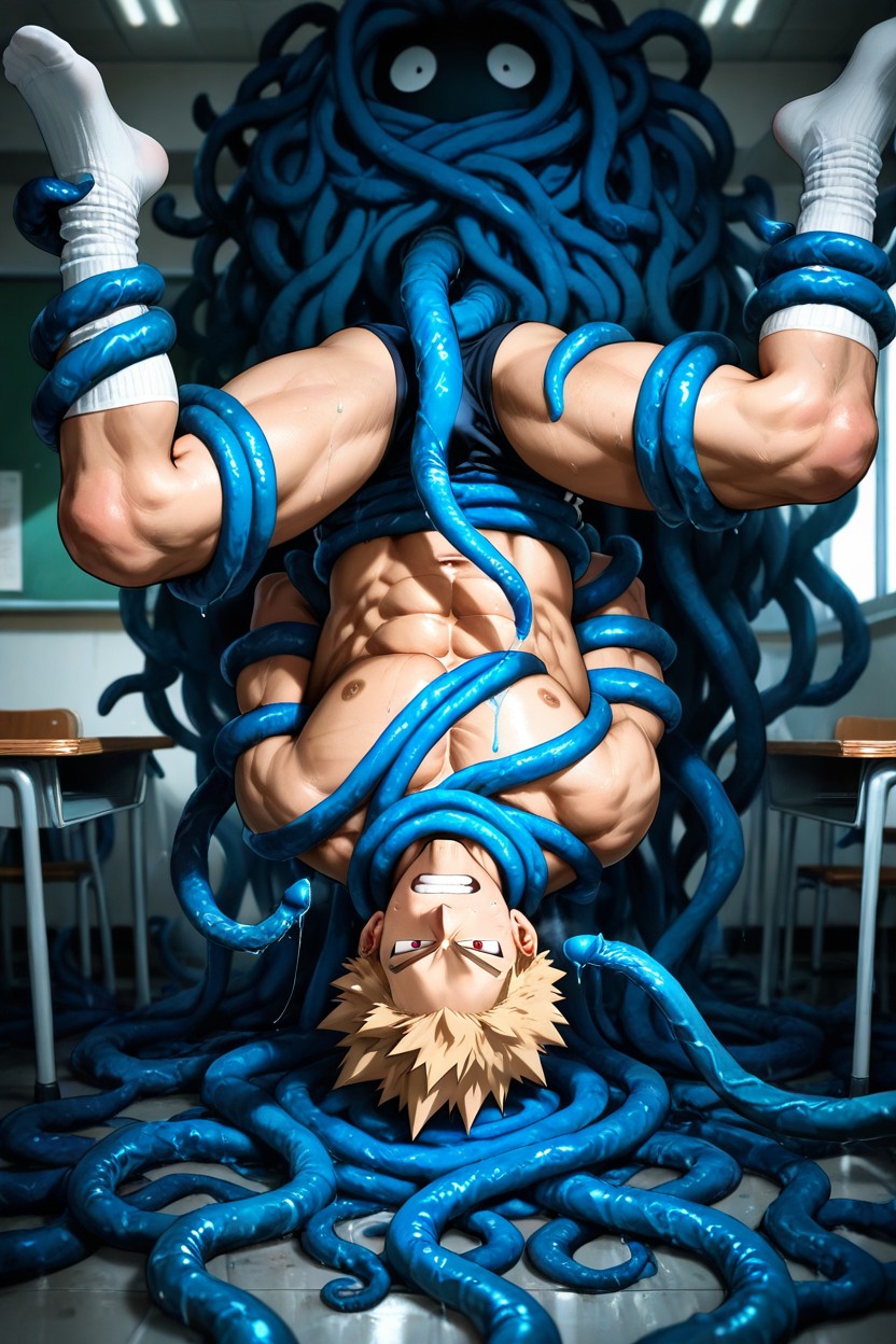 Legs Spread Out, +, On College Desks AI Gay Porn
