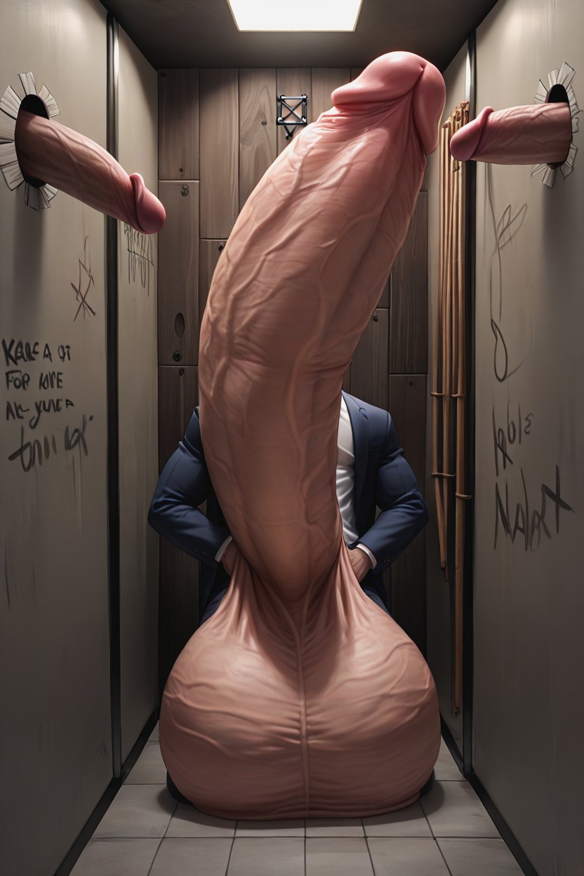 Impossibly Long And Thick Uncut Cock, Hyper Penis Next To Face, Penis Longer And Thicker Than Body AI Gay Porn