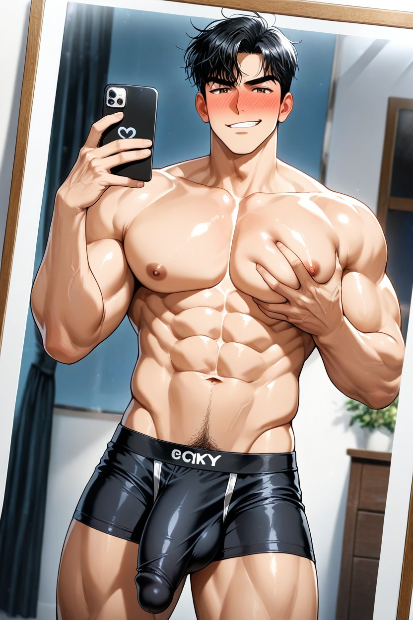 Big Cock, Head-to-thigh Shot, Form-fitting AI Gay Porn