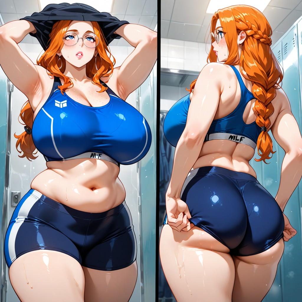 Round Glasses, Bright Red Cheeks, Changing Clothes AI Gay Porn