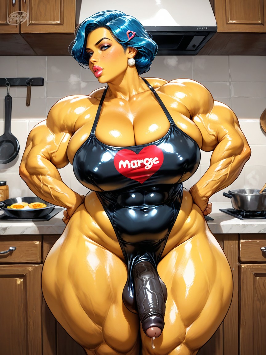 Muscle Shoulders, Marge Simpson, Femboy AI Gay Porn