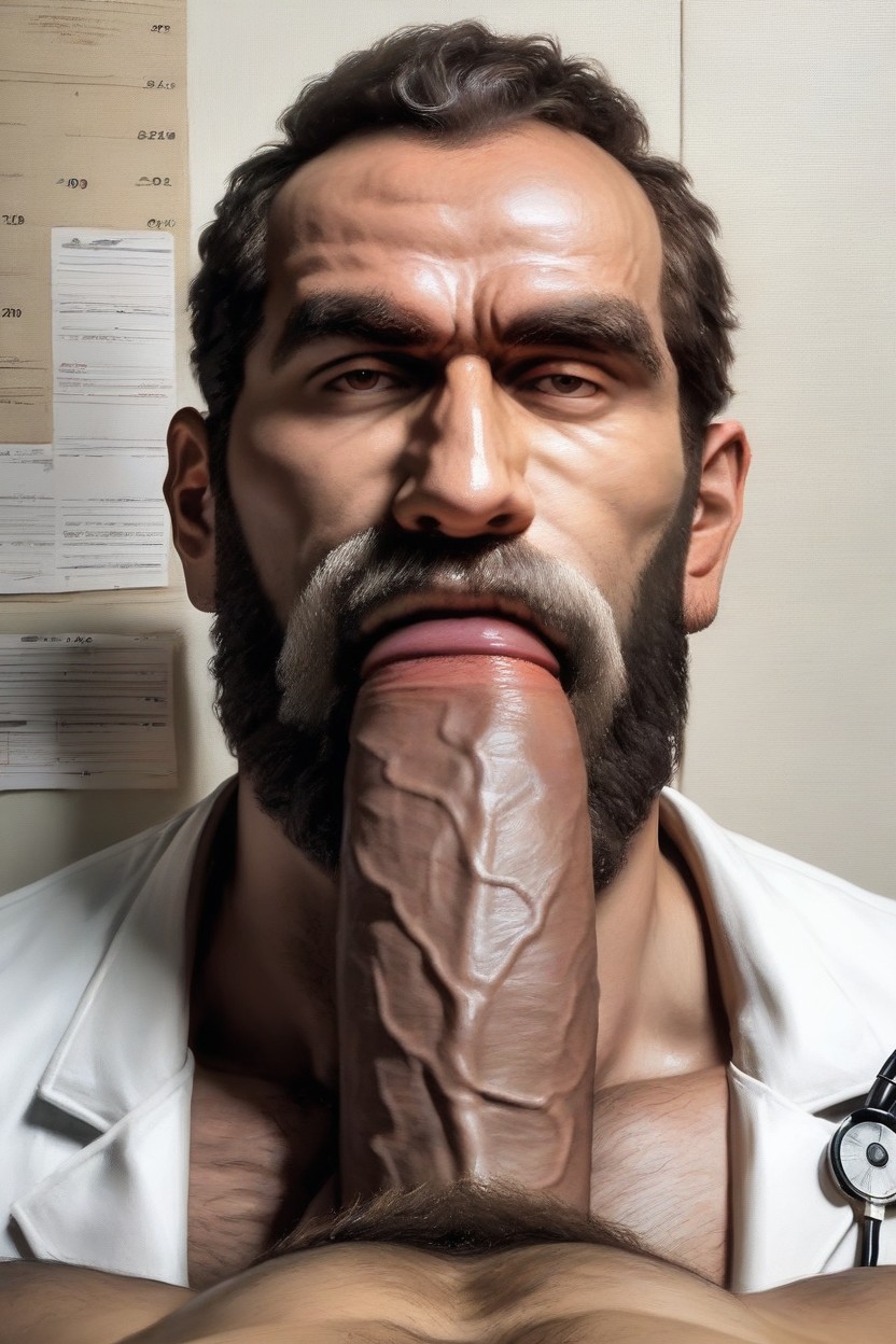 Hyper Huge Cock, Holding Giant Penis And Stroking It, Good Drawing AI Gay Porn