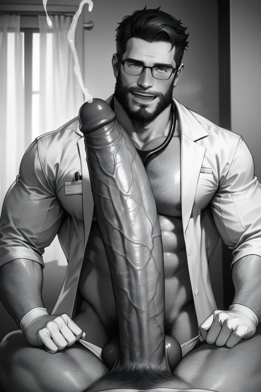 Orgasm, Wide Angle, Clean Artstyle AI Gay Porn