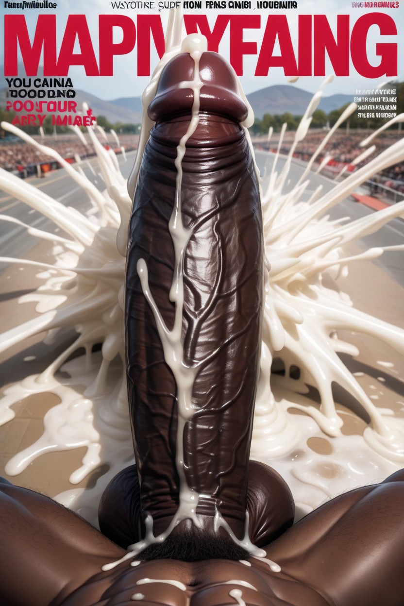 Handsome Bearded White Man Sucks Giant Black Dick, Award Winning Photograph, Gigantic Testicles AI Gay Porn