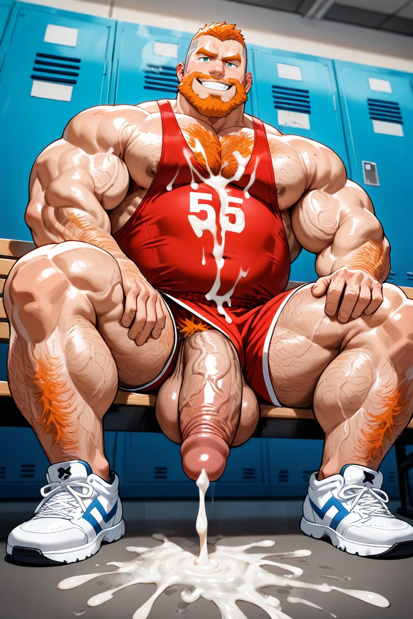 Bottom Up, Penis Pump, Sitting Down Legs Spread AI Gay Porn