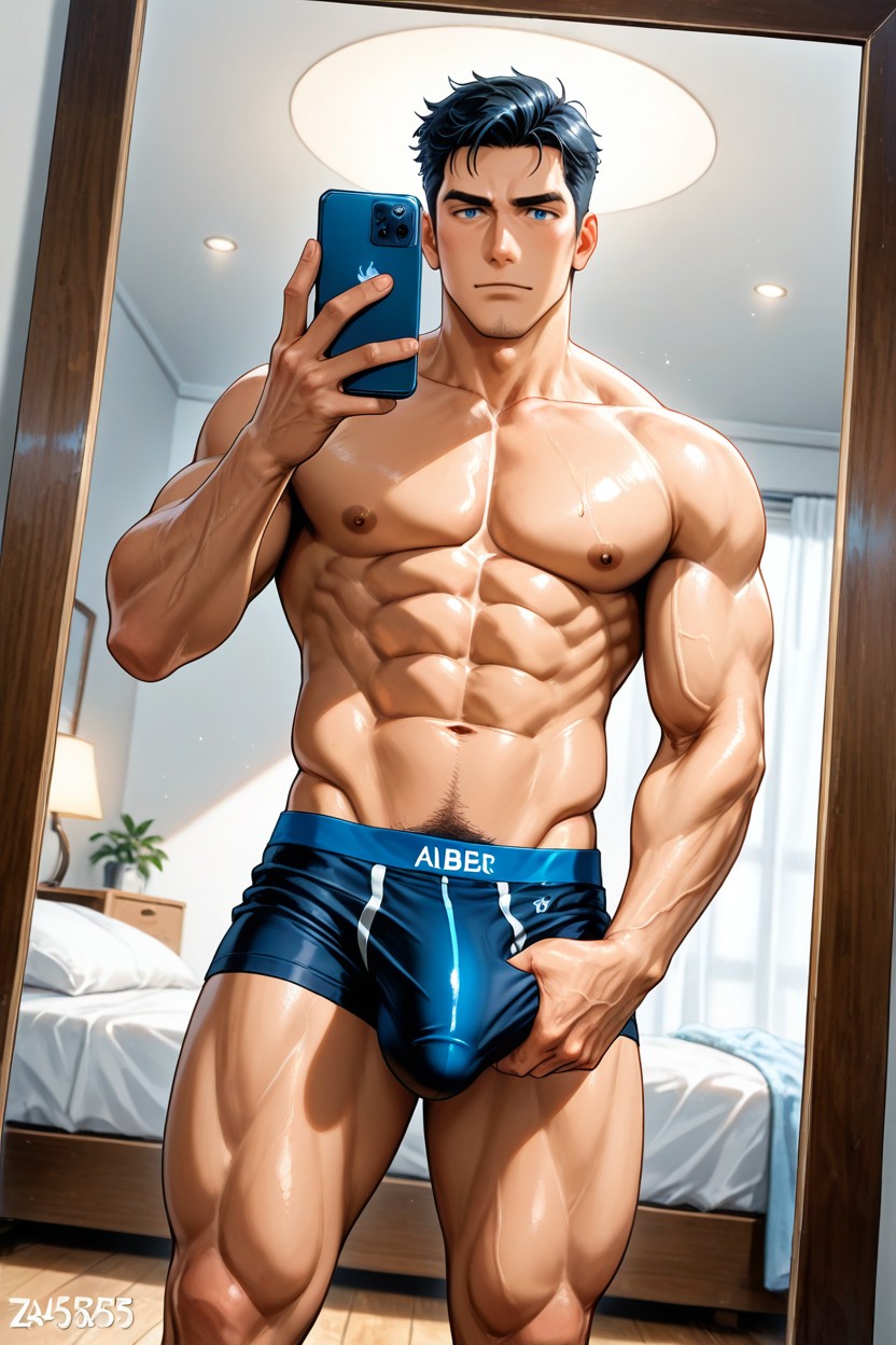 Low Angle, Low Angle, Penis Bulge AI Gay Porn