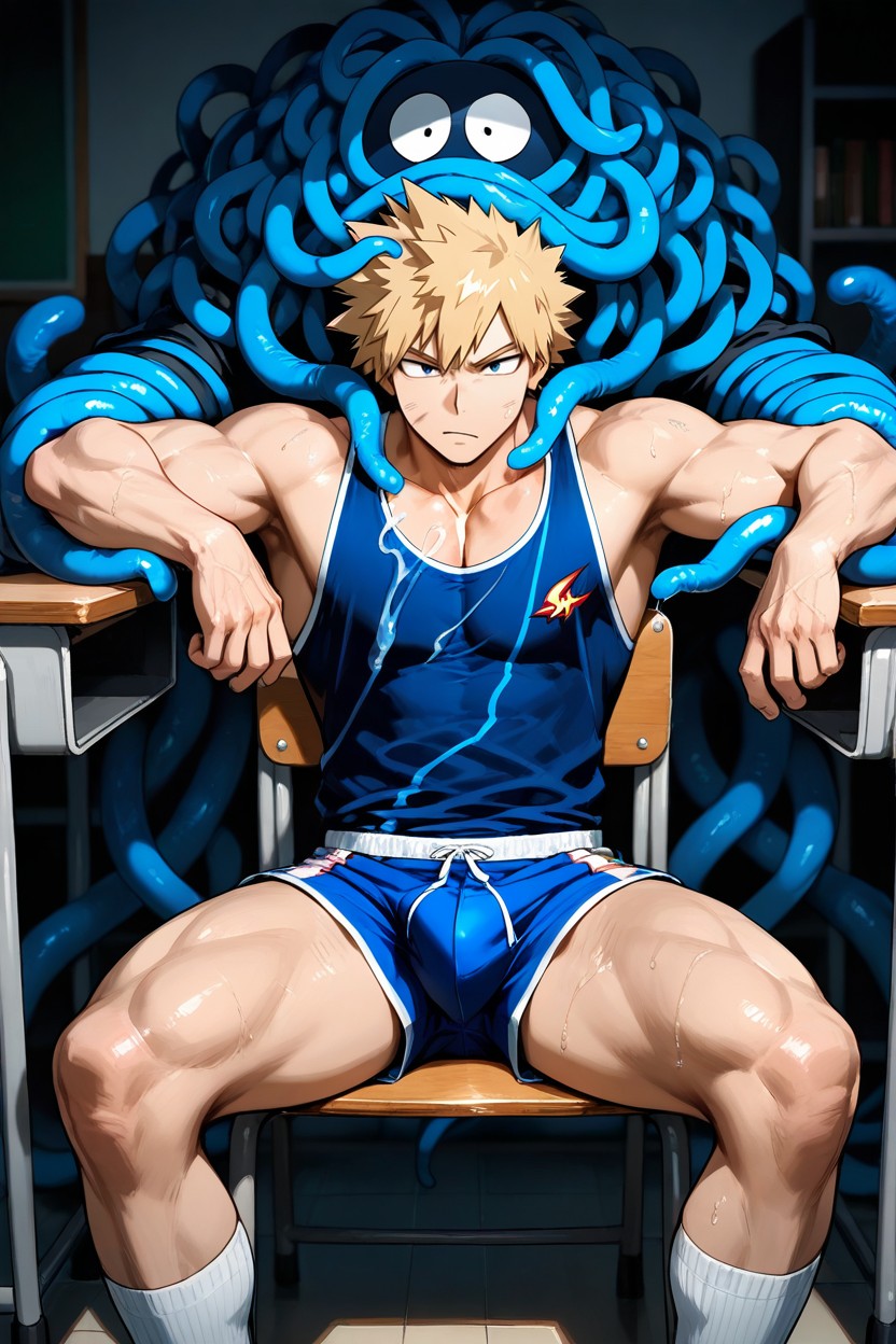 Dark, Surrounded By Dick Tentacles, Close Up AI Gay Porn