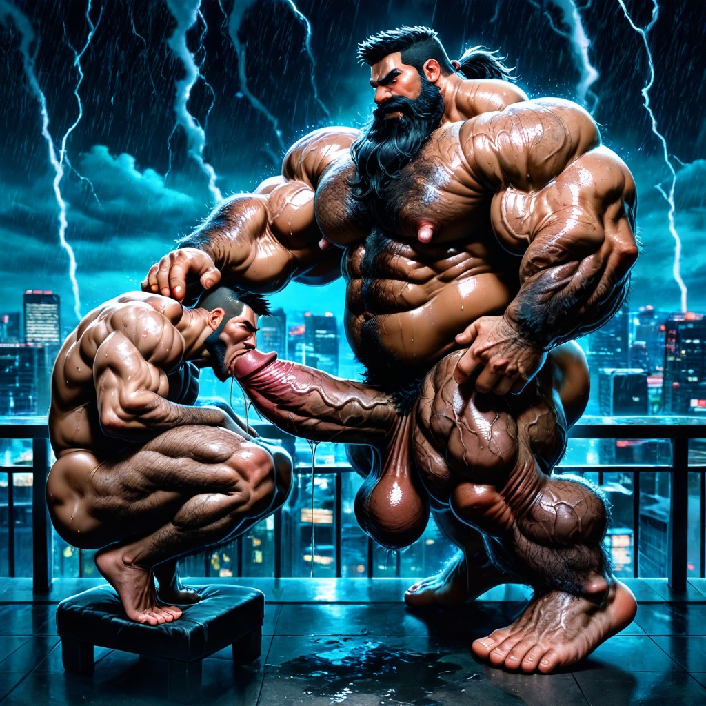 Incredibly Wide Shoulders, Balls Bigger Than Head, Manly AI Gay Porn