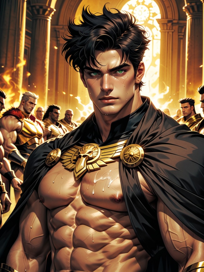 Zagreus Sexually Being Used By All Guards In Turn, Full Body View, Degrading And Erotic AI Gay Porn