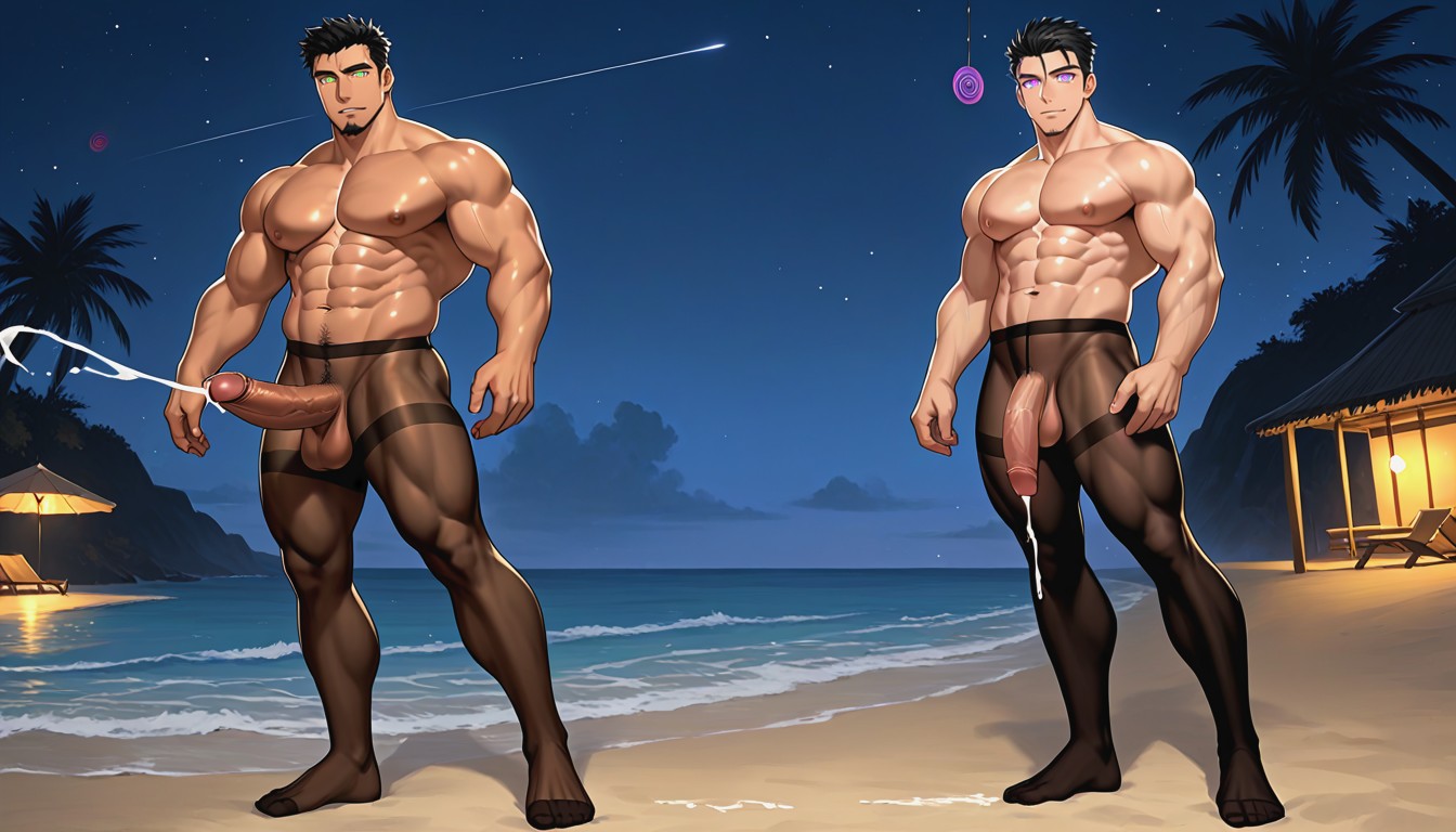 Black Hair, Sixpack, No Shoes AI Gay Porn
